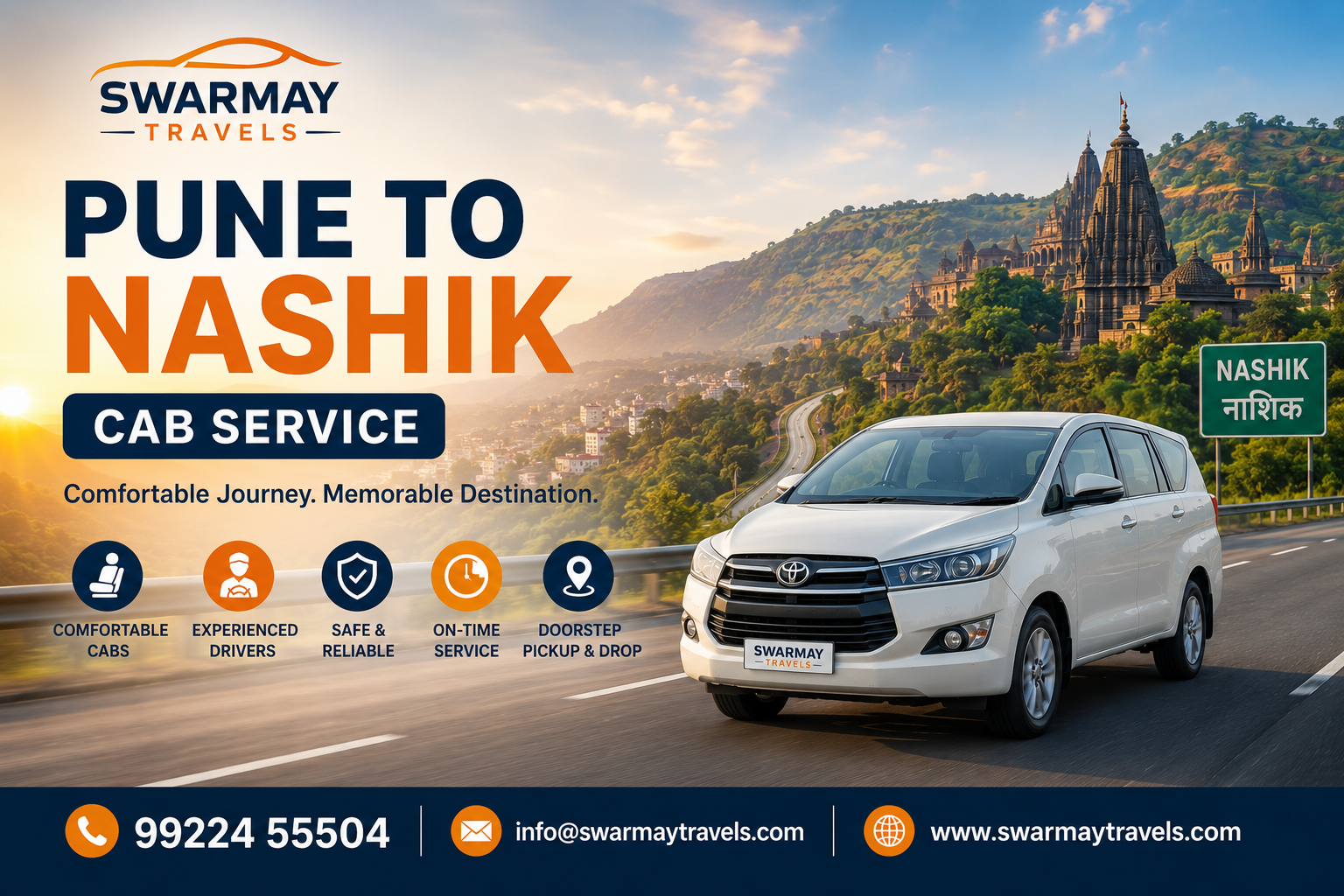 Pune to Nashik Cab Service: Distance, Travel Time, Route, Cost Factors & Travel Guide